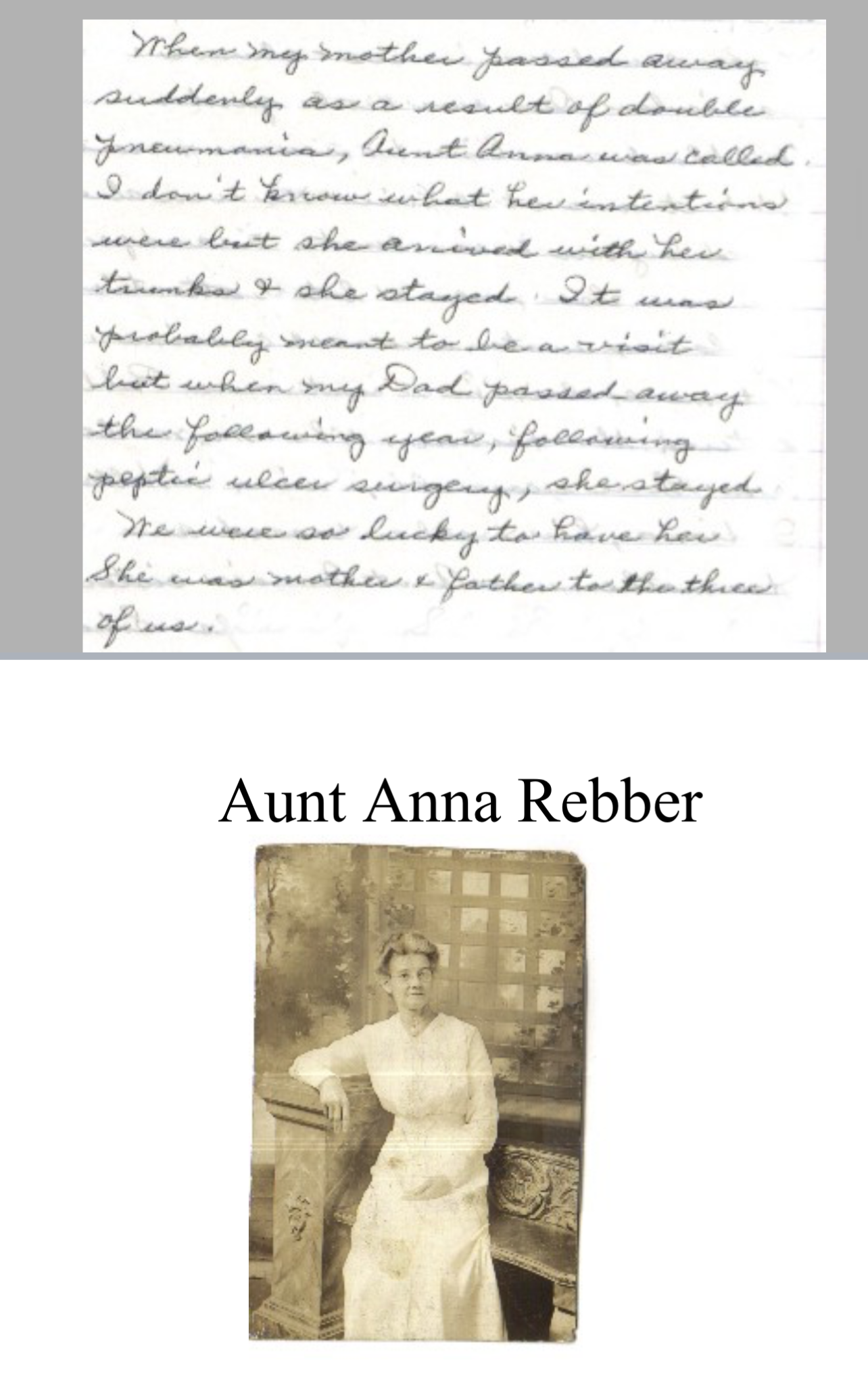 Aunt Anna Rebber — a formal portrait photograph